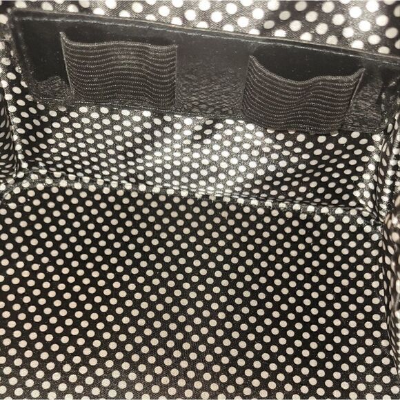 Caboodles Black Faux Patent Leather Sassy Tapered Makeup Tote Travel Case Set - Picture 11 of 16